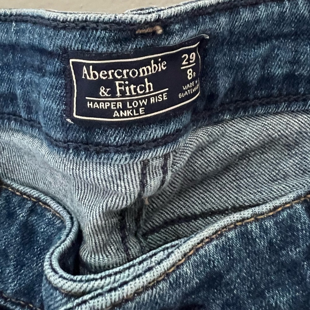 Abercrombie & Fitch Harper Low Rise Ankle Jeans Side Stripe Y2K Size 8 - Picture 4 of 4